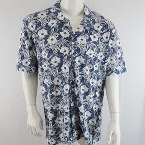 Patrick‎ Assaraf Pima Cotton Short Sleeve Button Up Shirt Mens 2XL XXL Floral